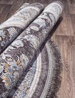Ковер Иранский Farsi 1200 G256 dark grey круг 
